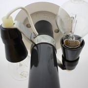 Mid-century rare black & white table lamp/ Napako, 1960's