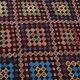 Tapis Kilim tribal bleu et bordeaux