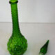 Carafe bottle in green glass bubbles Empoli 60s