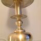 Lampe en laiton brossé et abat jour en laine  ecru  vintage années 70
