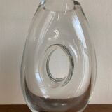 Solid crystal vase 1970 space age design