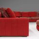 Modular Sofa in Red and Patterned Upholstery by Roche Bobois, France 1980s