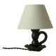 Black ceramic lamp shaped like a candlestick.