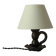 Black ceramic lamp shaped like a candlestick.