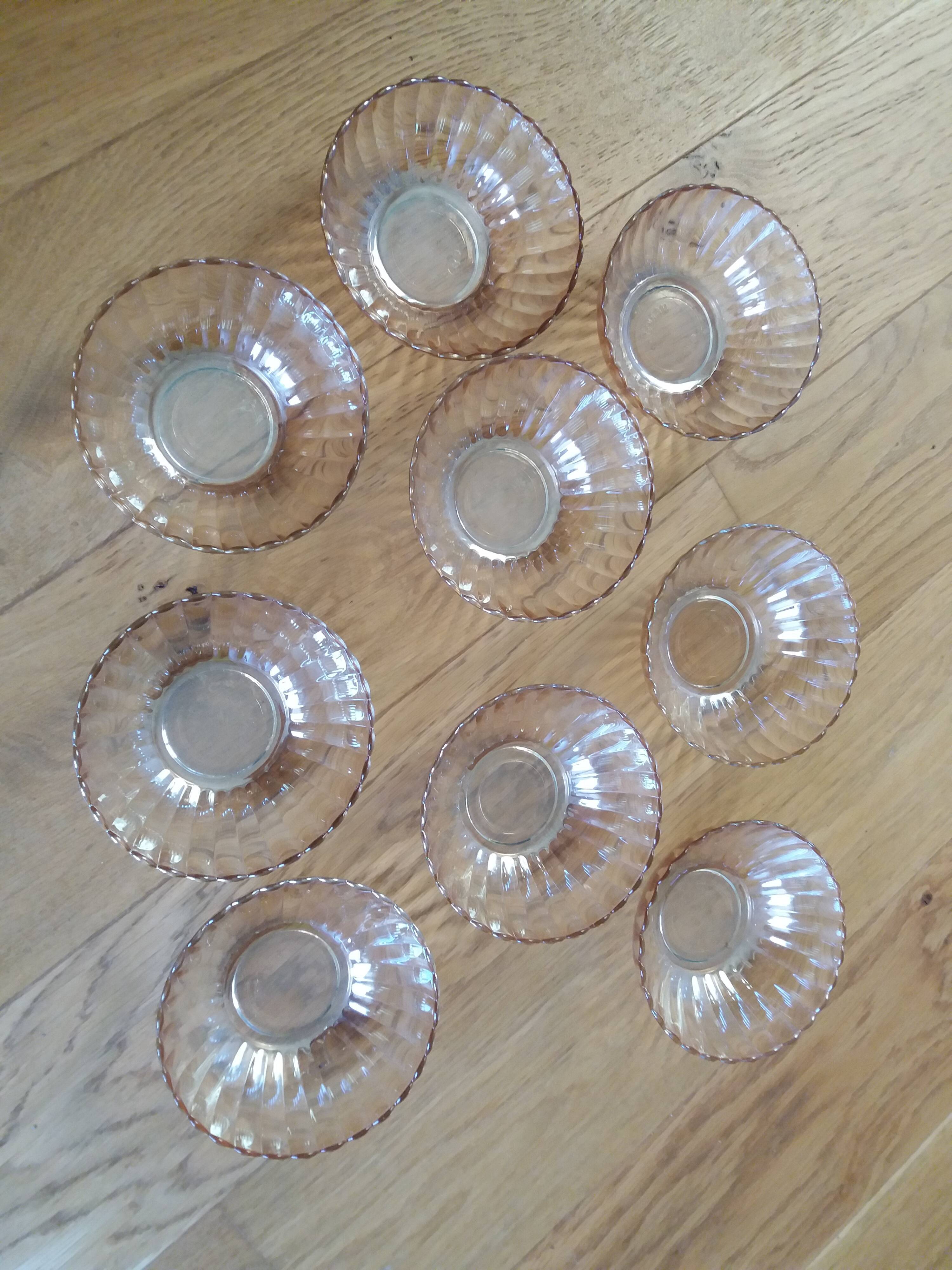 Oillor iridescent pearl amber glass cups