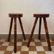 Brutalist wooden stools from the 60s