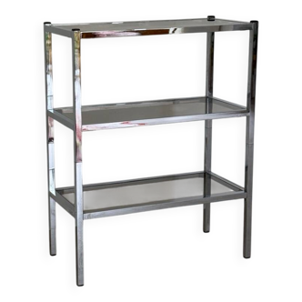Chrome shelf with smoked glass