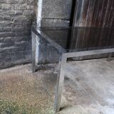 Vintage table chrome legs and smoked glass top