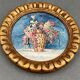 Miniature on paper still life bouquet of flowers golden frame 1900