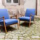 Pair of Scandinavian armchairs from the 60s new fabrics and foam