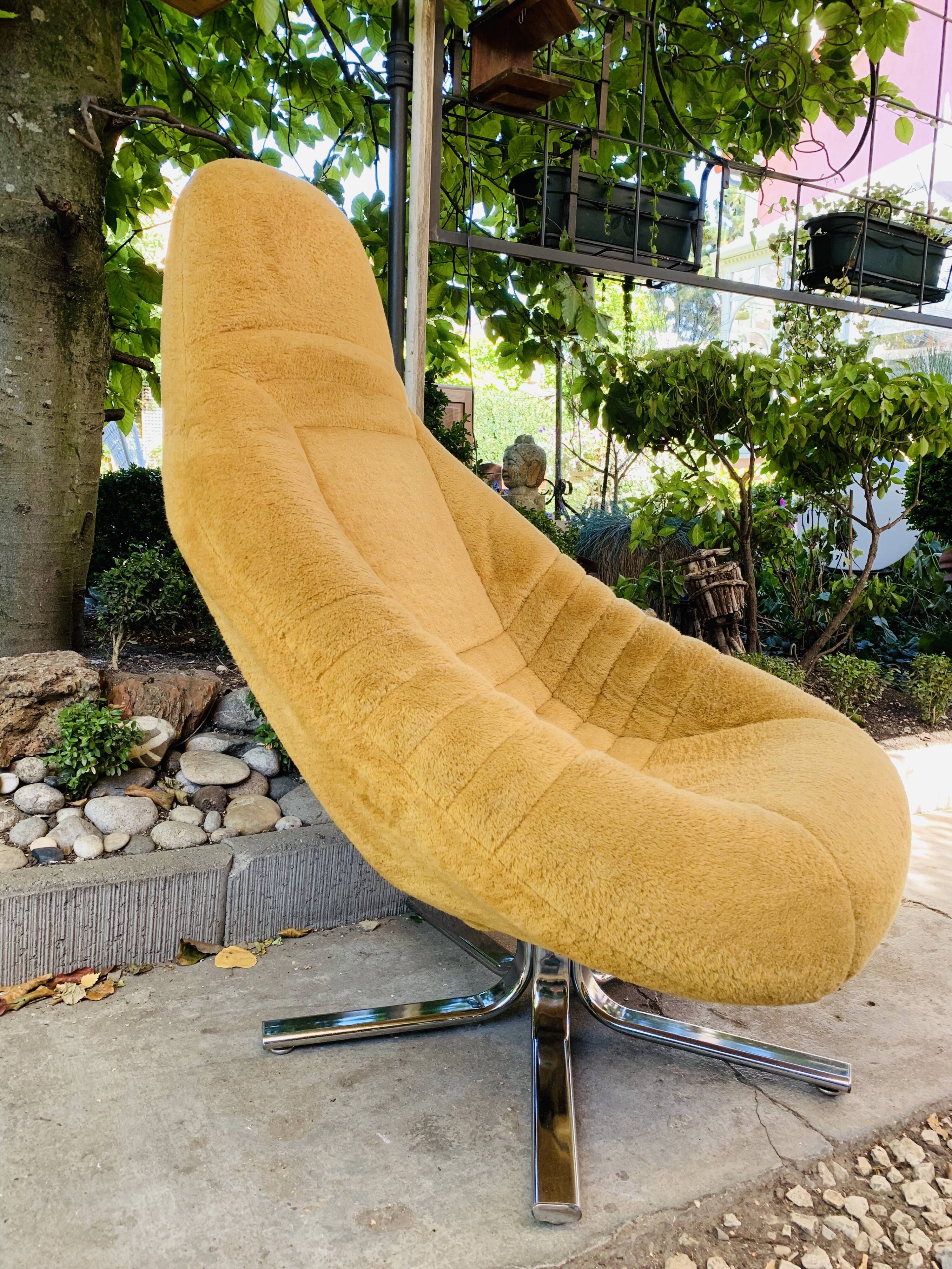 Space age mustard armchair