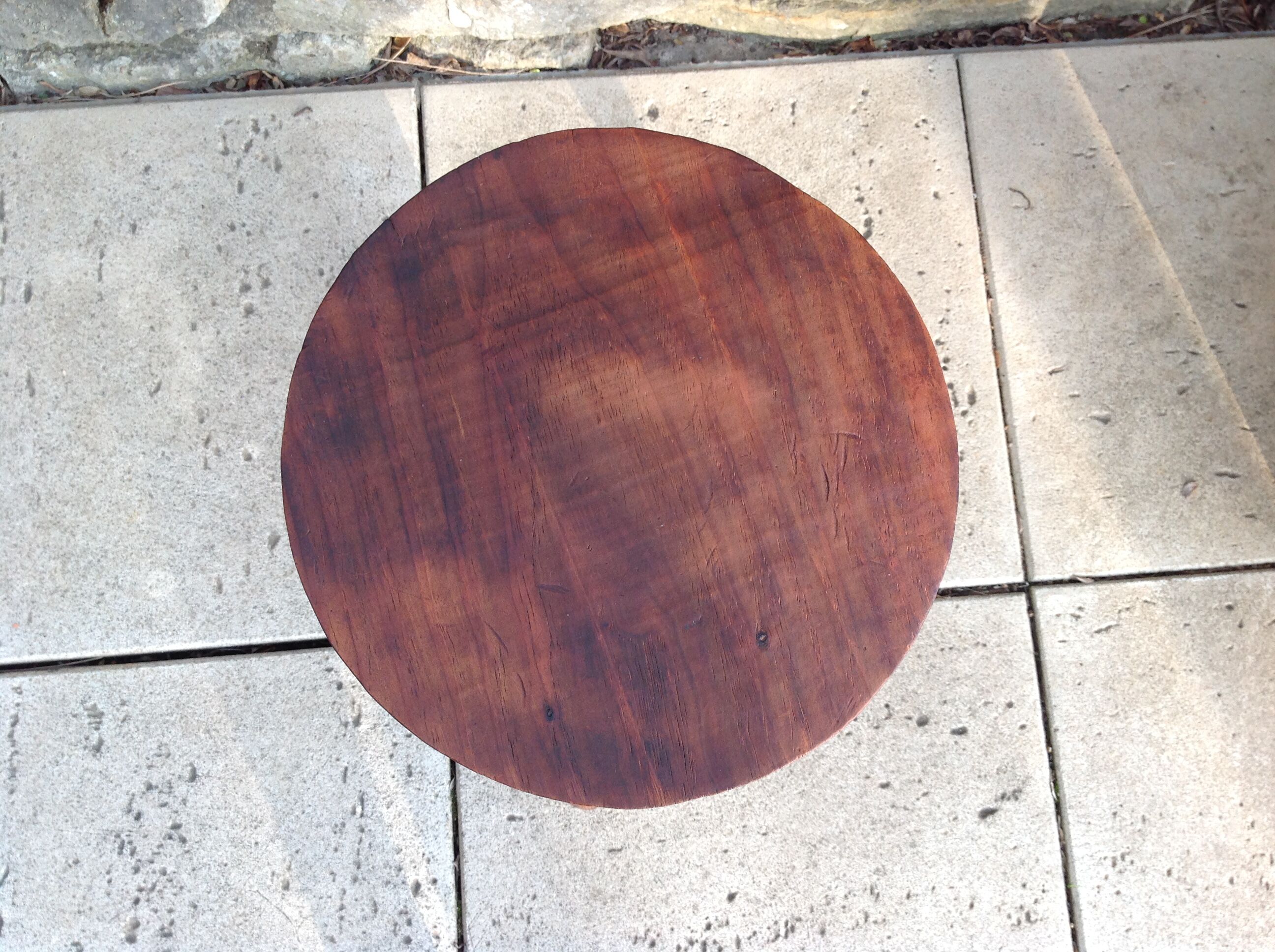 Tripod stool feet "rosary" in vintage wood 60s-70s