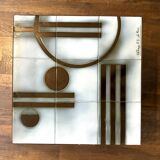 Ceramic coffee table with geometric decor abbey of notre dame du bec