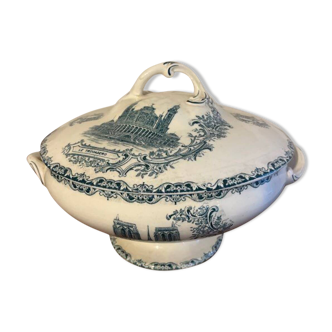 Iron earth soup tureen, Parisian monuments, Notre Dame, Trocadero