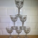 Set of 6 engraved wine glasses
