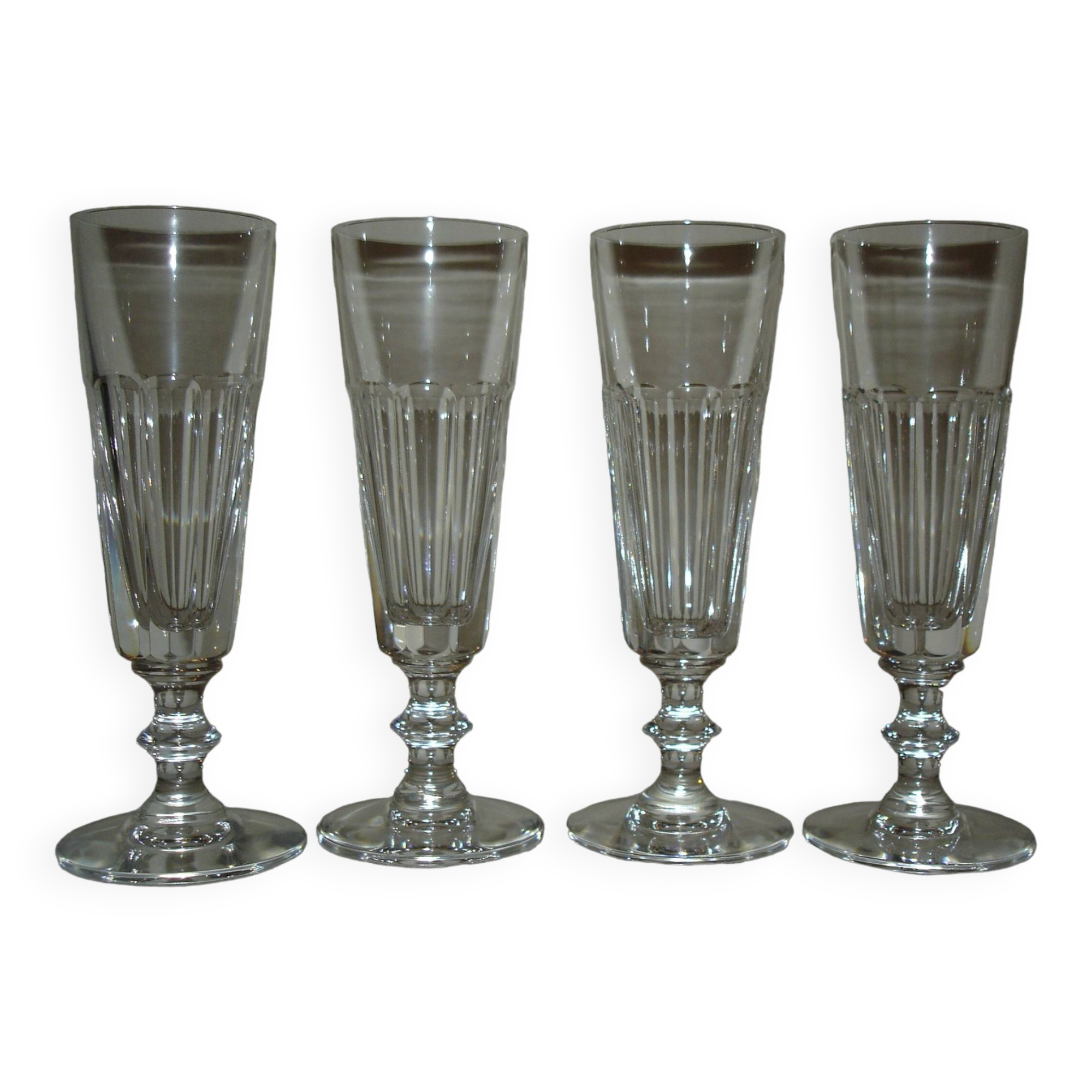 Saint louis caton 4 crystal champagne flutes - 18.5 cm