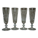 Saint louis caton 4 crystal champagne flutes - 18.5 cm