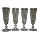 Saint louis caton 4 crystal champagne flutes - 18.5 cm