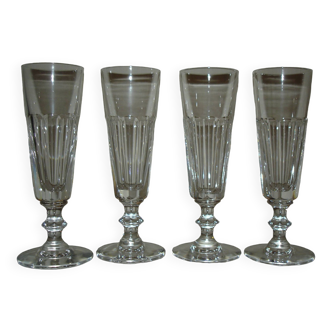 Saint louis caton 4 crystal champagne flutes - 18.5 cm