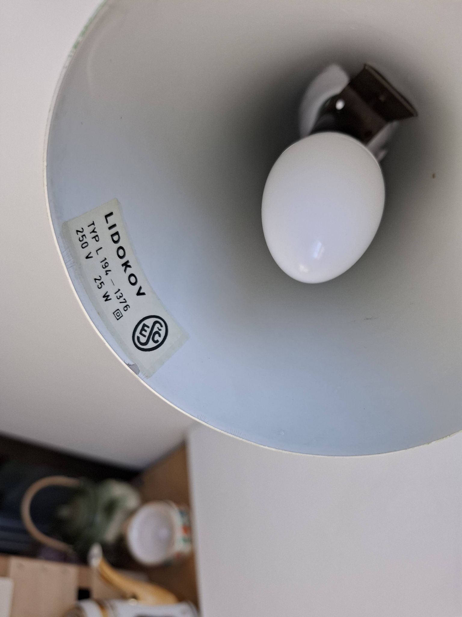 Josef Hůrka for Lidokov Midcentury Modern Table Lamp in Green Metal