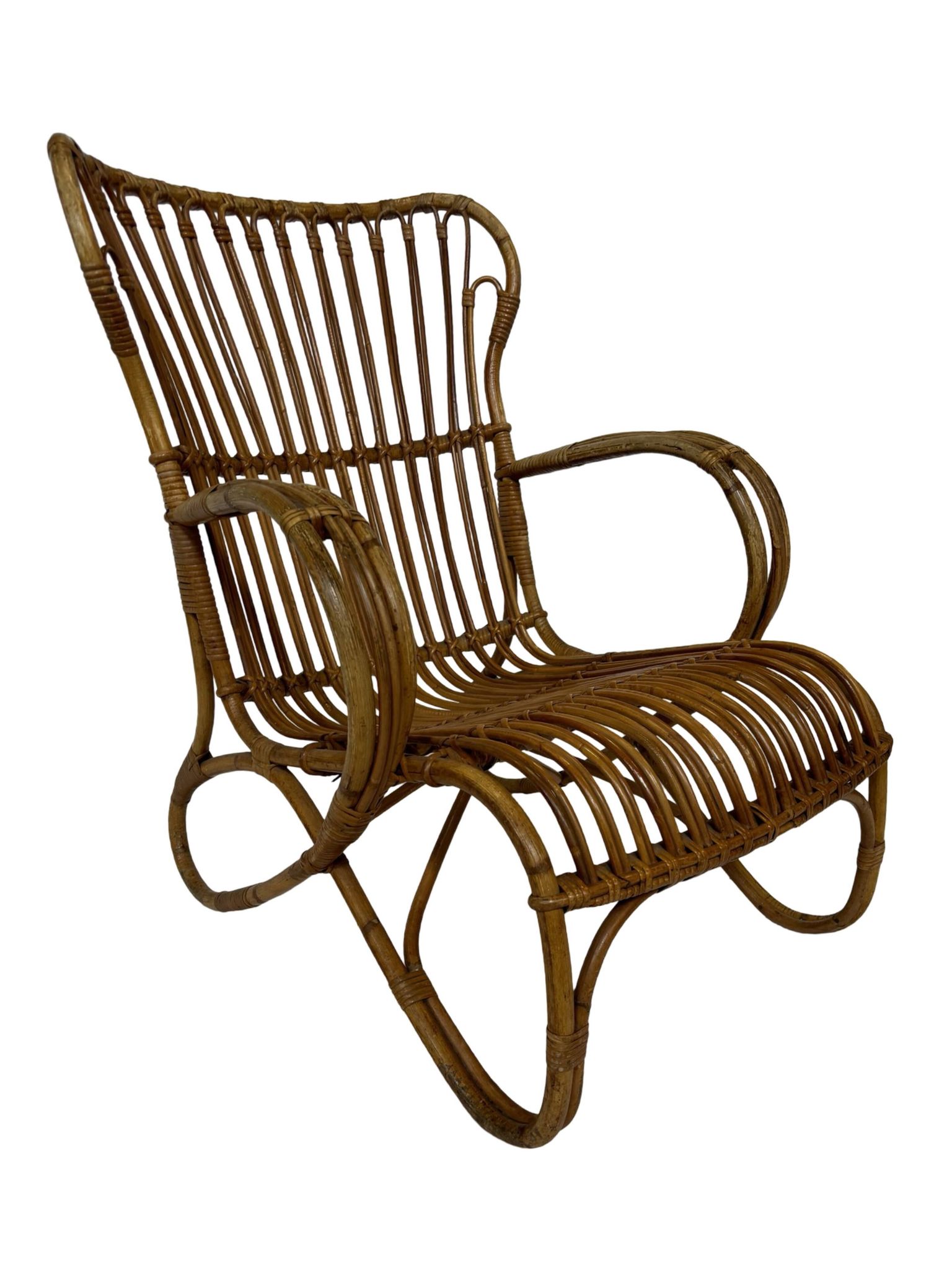 Set of two Belse 8 model Rattan chairs by Dirk van Sliedregt Rohe Noordwolde 1960