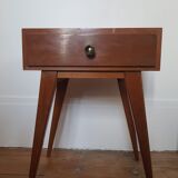 Wooden bedside table compass foot