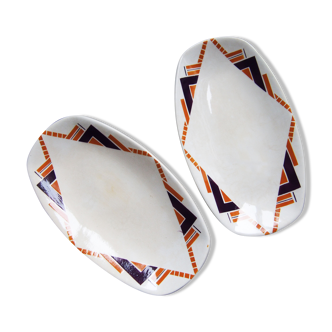 Pair of art deco dishes