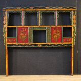 20th century lacquered and painted Chinese headboard