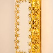 Spectacular backlit mirror in gilded brass and crystal glass by Palwa, Germany.