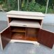 Louis Philippe buffet with 2 doors, stripped raw wood TV unit.
