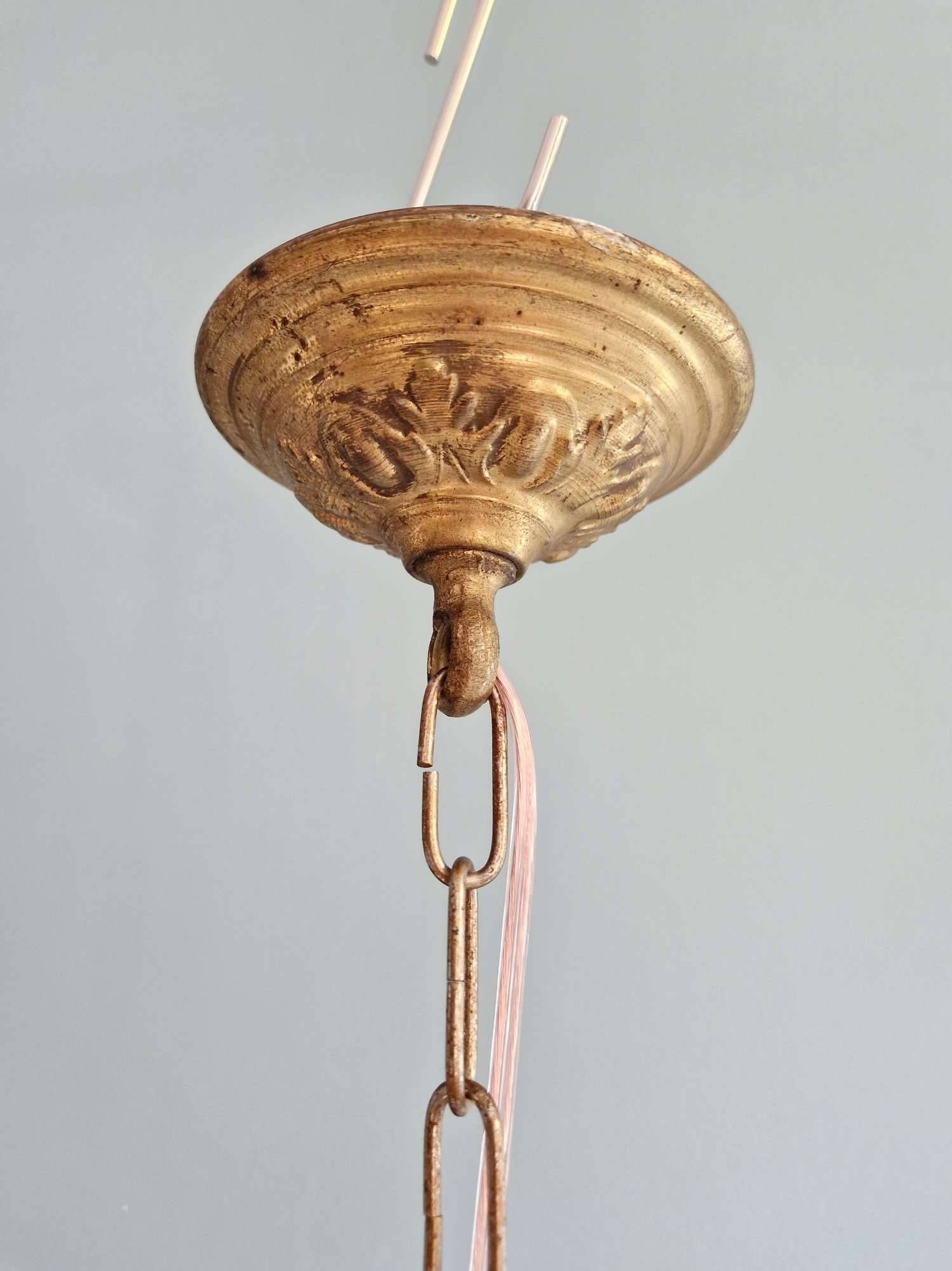 Art Deco pendant light in frosted faceted glass, 1920s