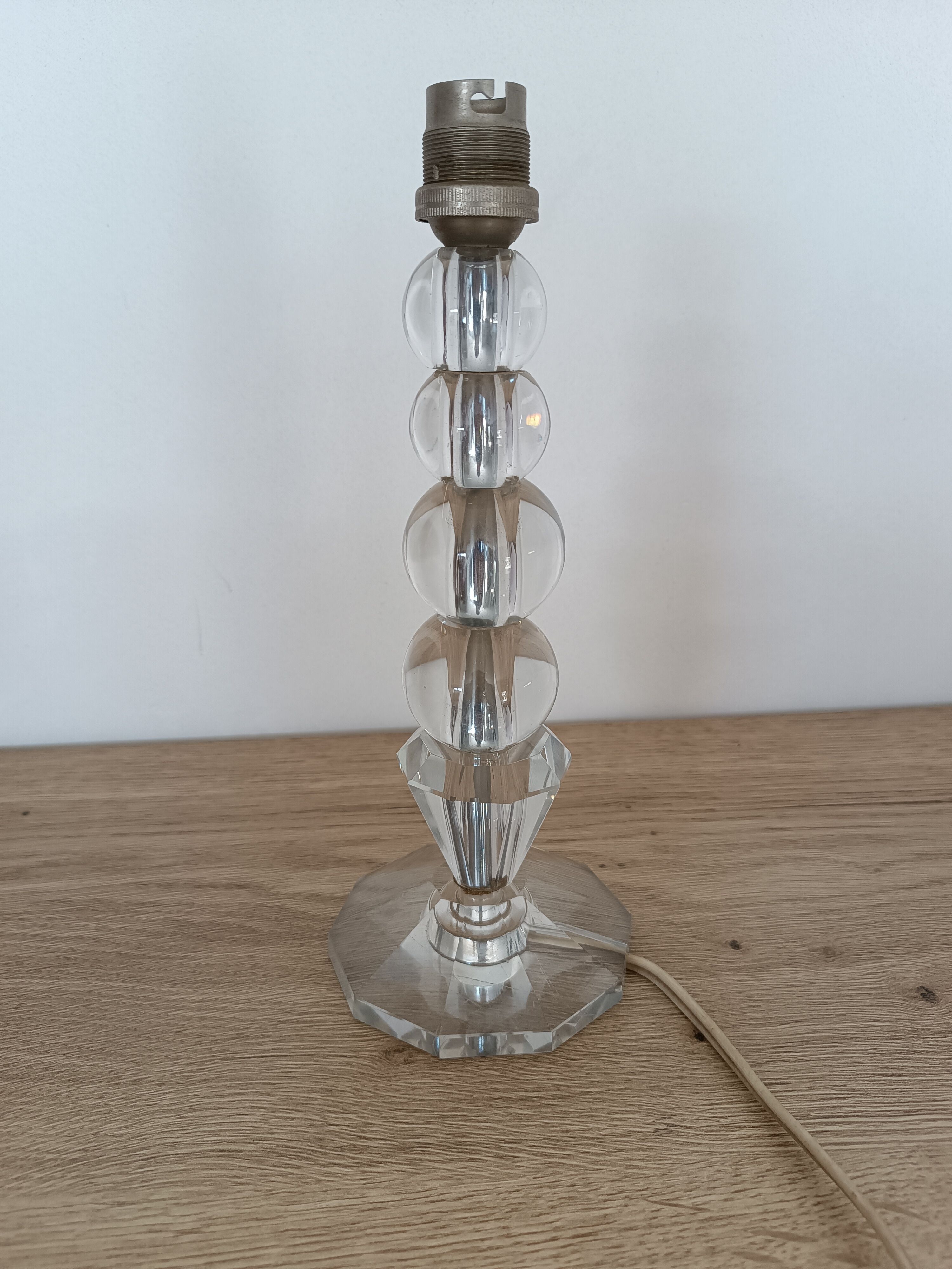 Pied de lampe boule de verre