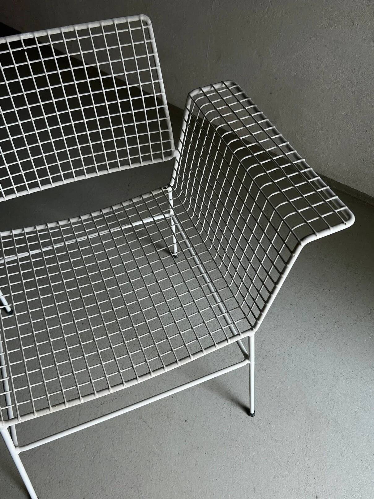 White metal wire chair from Erlau | Germany | 1960s