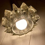 Pair of glass pendant lamps, Boréns Borås, 60/70s.