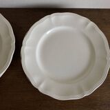 Set of 5 Sarreguemines ivory plates with gadroons 1960