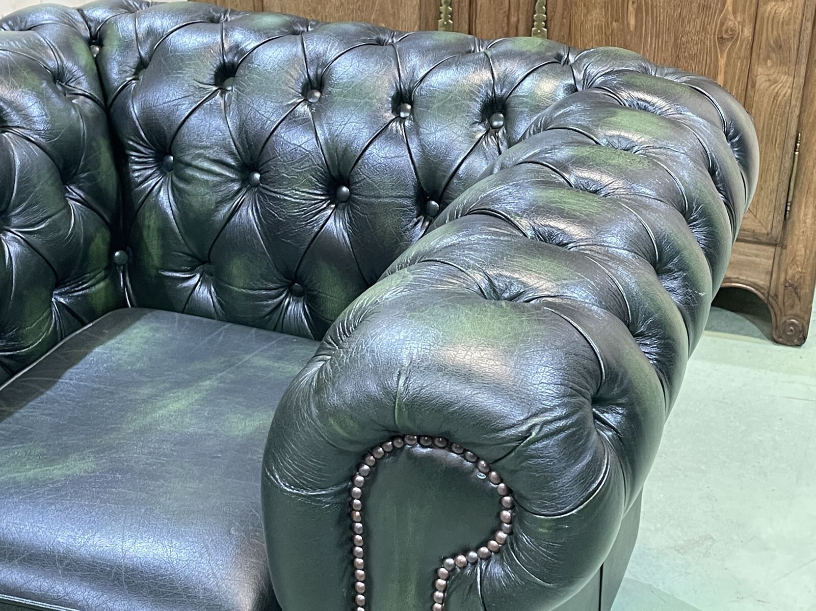 Chesterfield leather armchair from the 70s