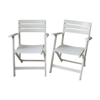 Pair of garden or balcony armchairs