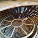 Vintage rattan barrel bar