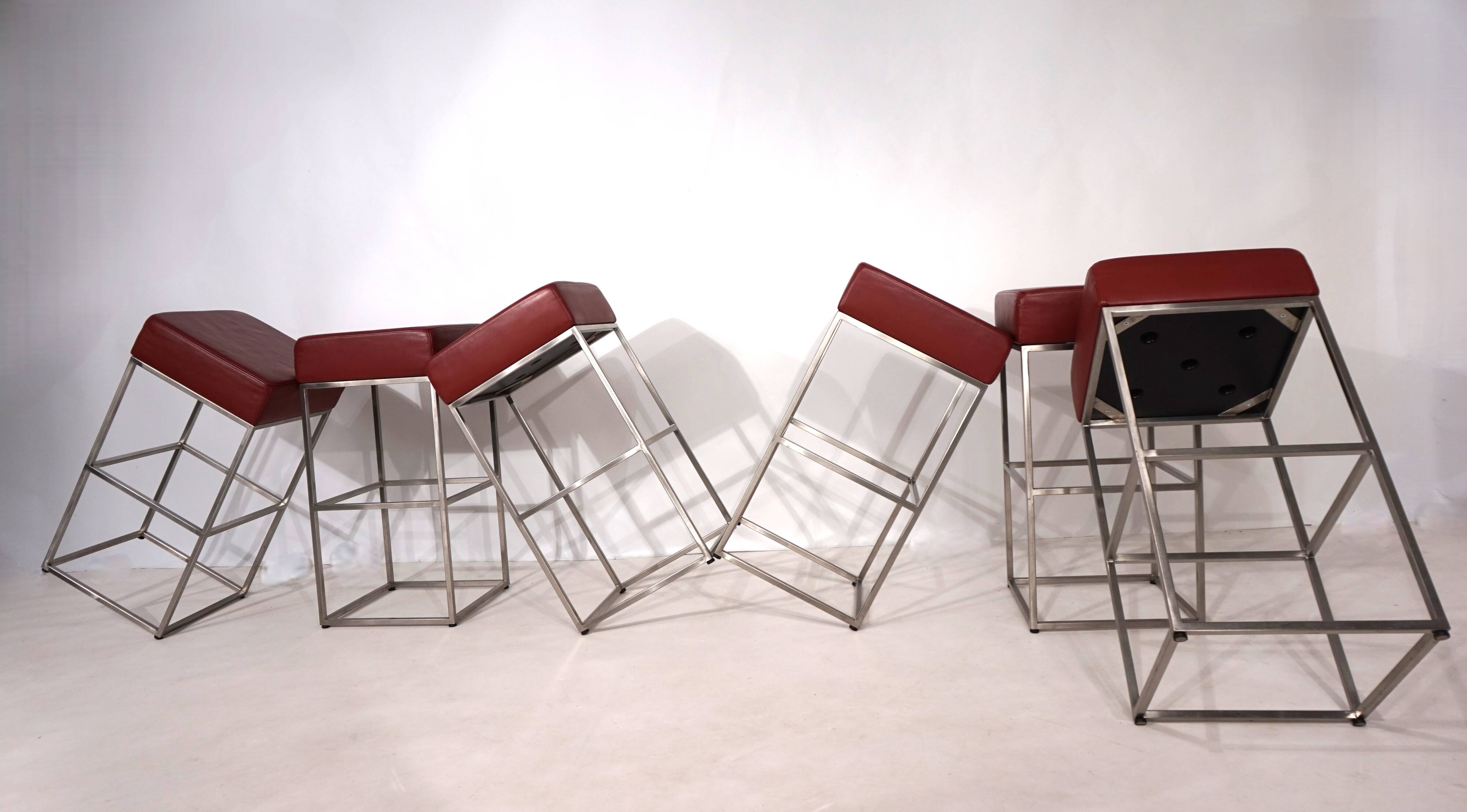 Ensemble de 6 tabourets de bar De Sede DS 218/55 par Paolo Piva, 2000