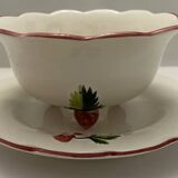 Earthenware draining salad bowl