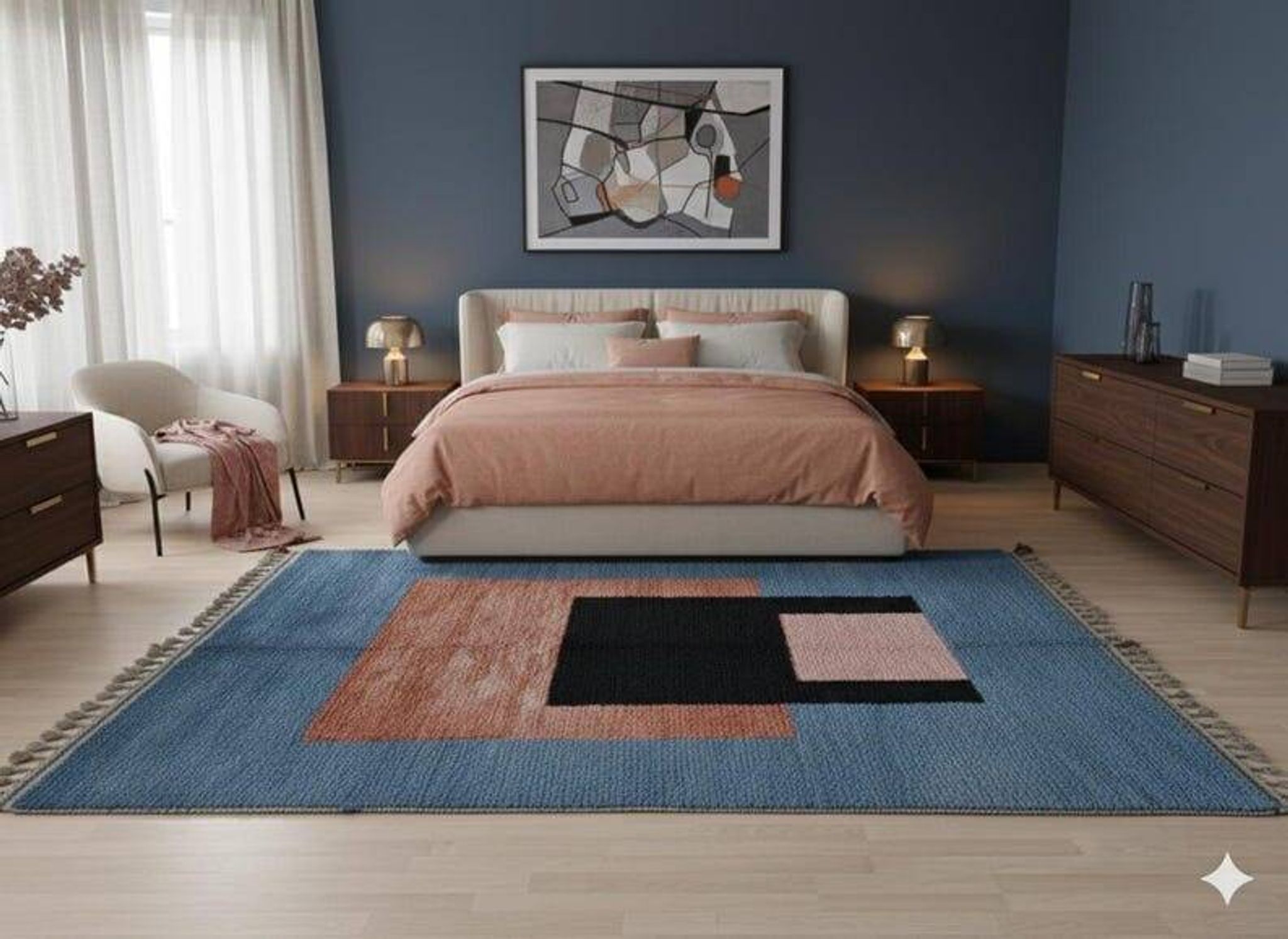 Traditional handmade pure wool rug, size 150 x 250 cm
