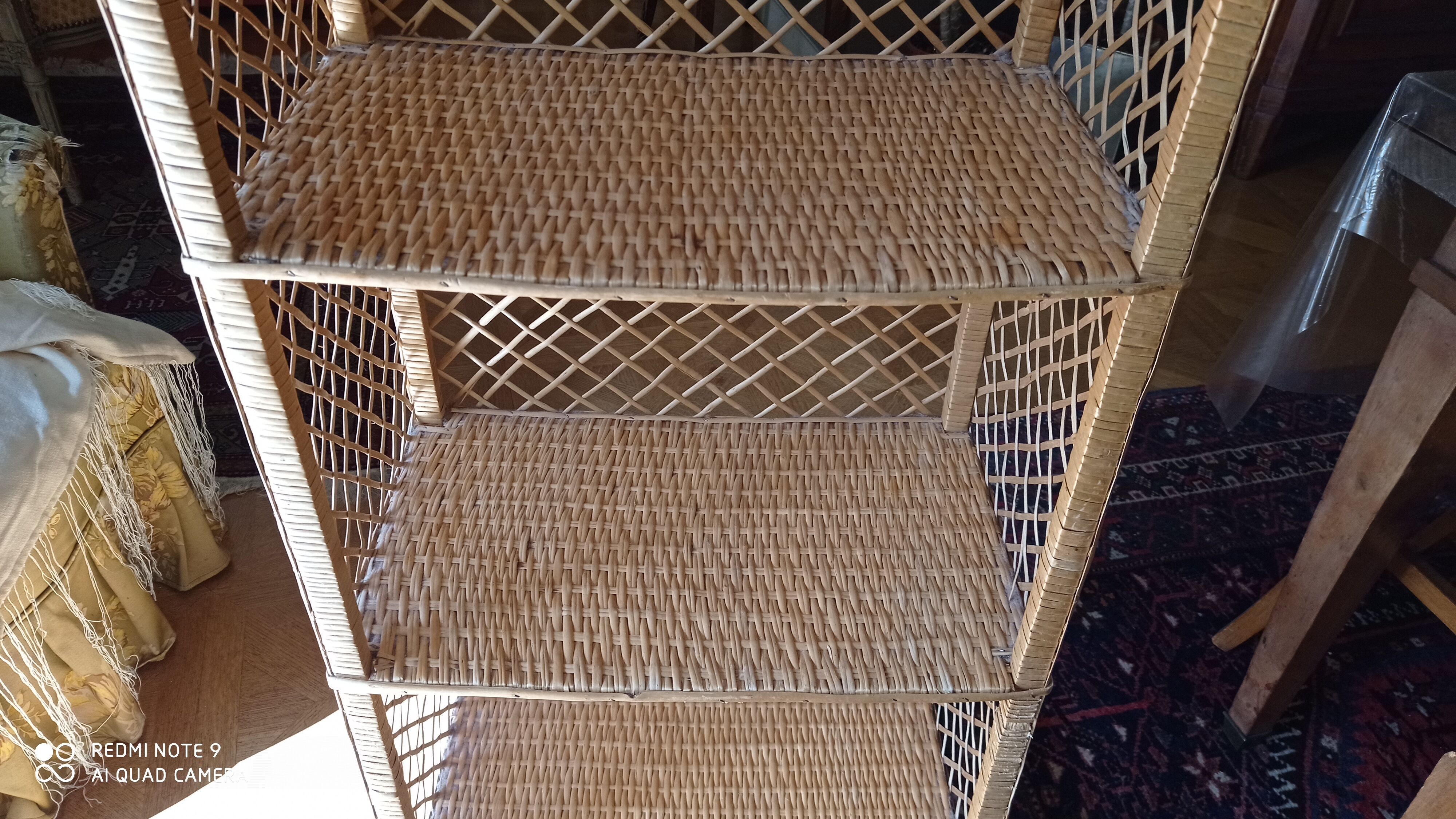 Vintage rattan shelf