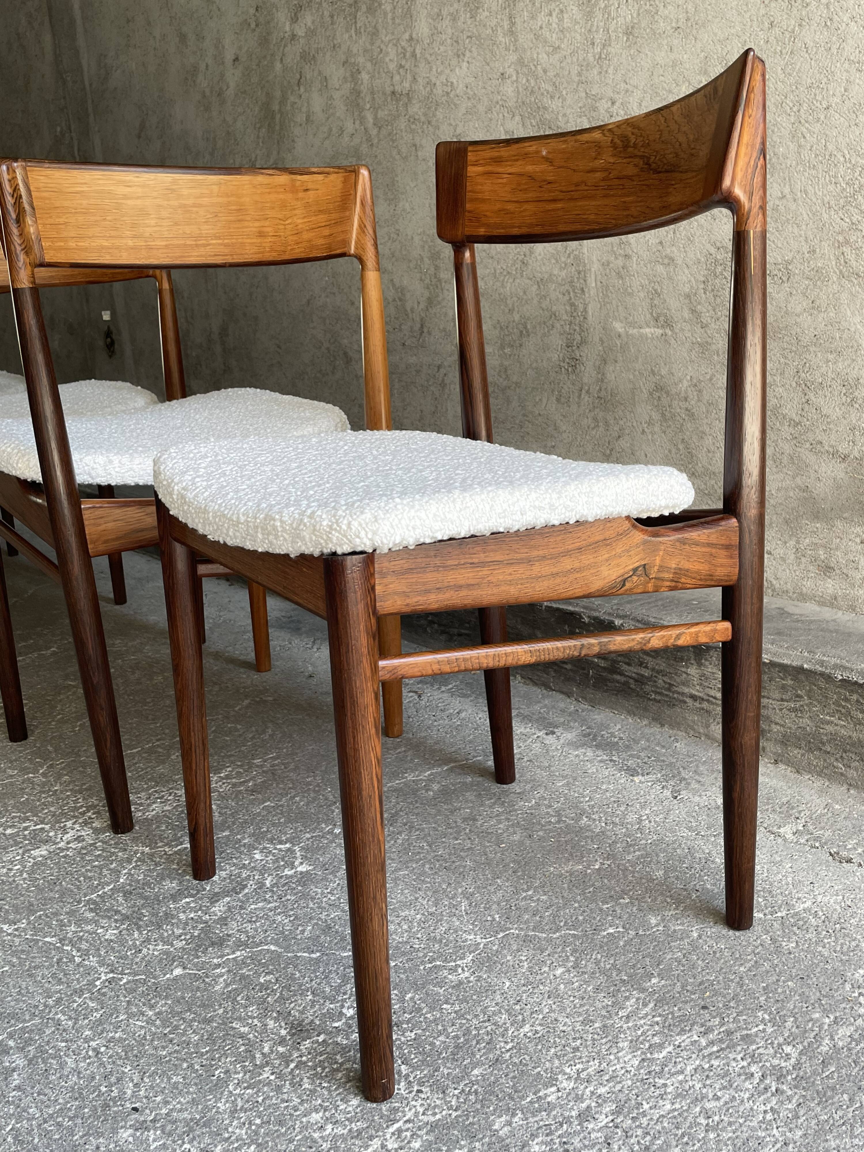 4 Danish rosewood chairs by Rosengren Hansen, 1960s