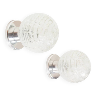 Pair of vintage chrome wall lamps by Doria Leuchten