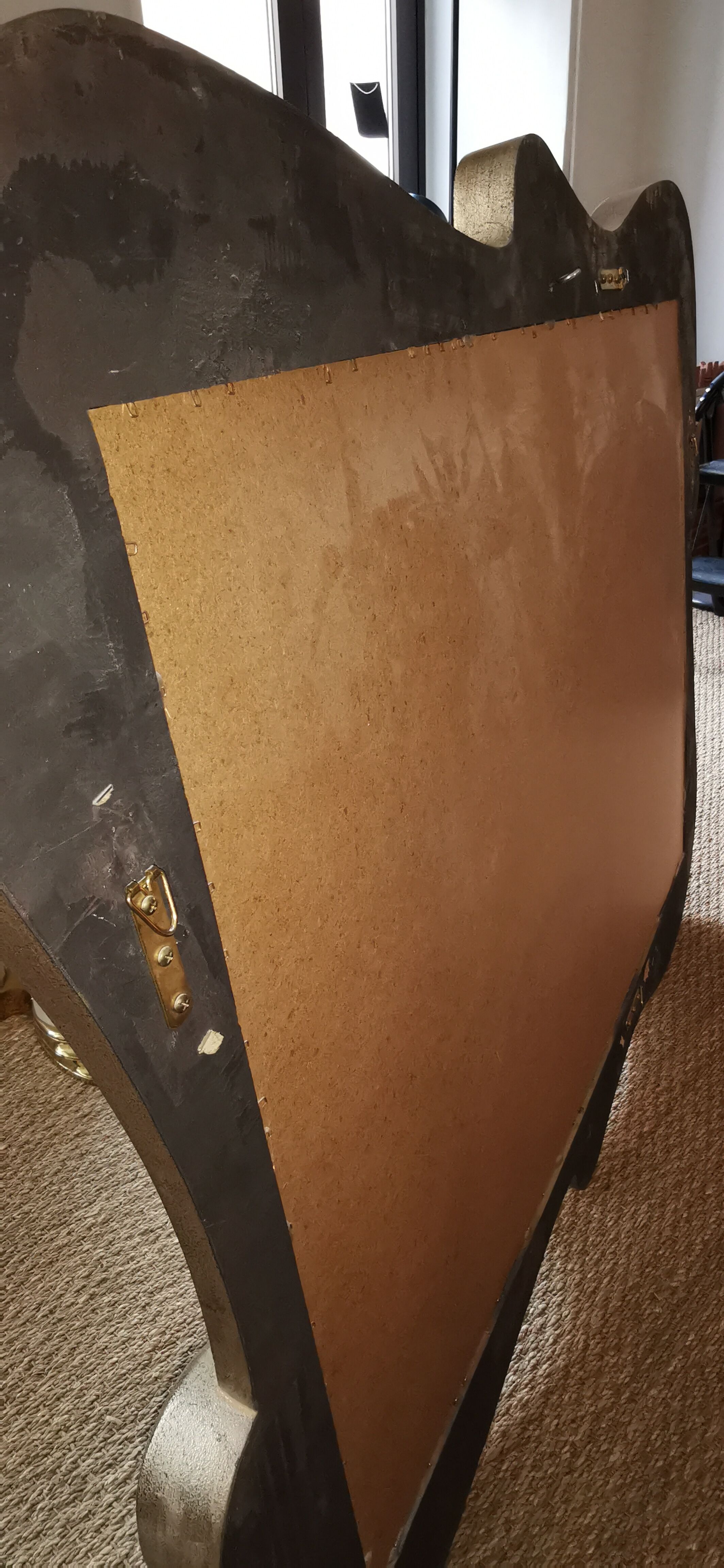 Miroir xxl néo baroque noir et doré années 80