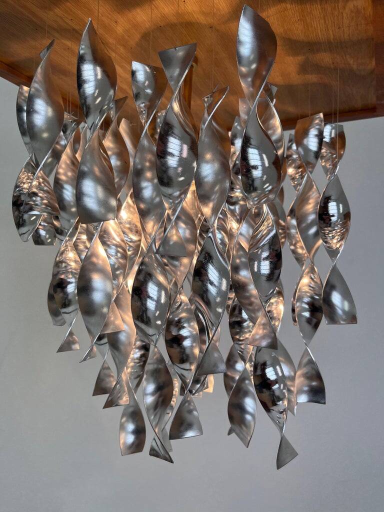 Design aluminium space age ceiling light/pendant - Czechoslovakia/1960s - 3pcs.