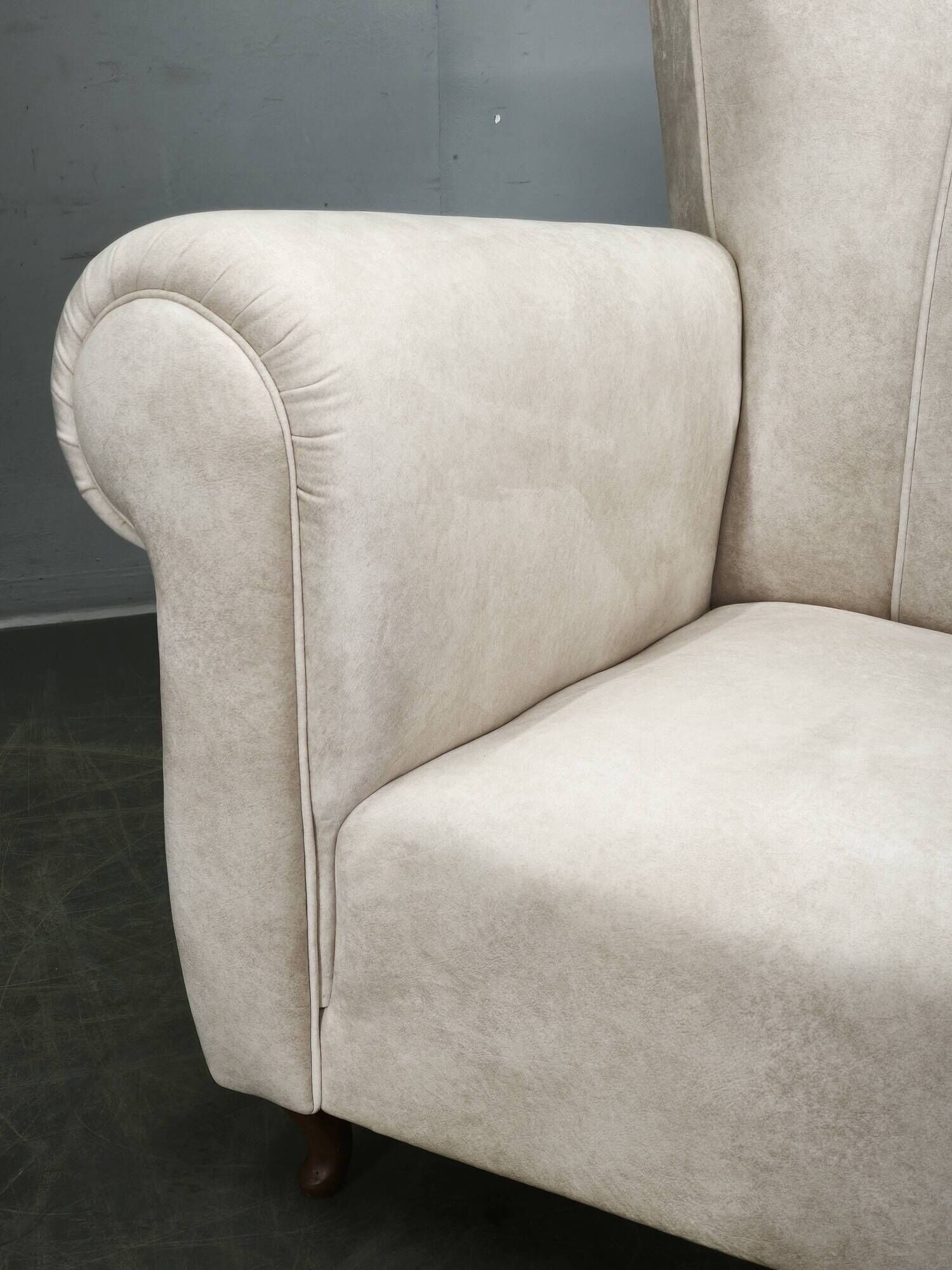 Italian Lounge Armchair in Beech Wood, Newly Upholstered, 1950s