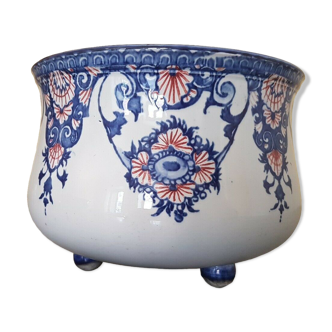 Old pot cover - Gien - Model decoration Rouen hand painted - Stamp 1871.