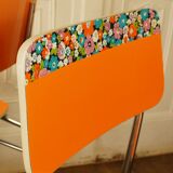 Pair of orange Formica "Tublac" chairs