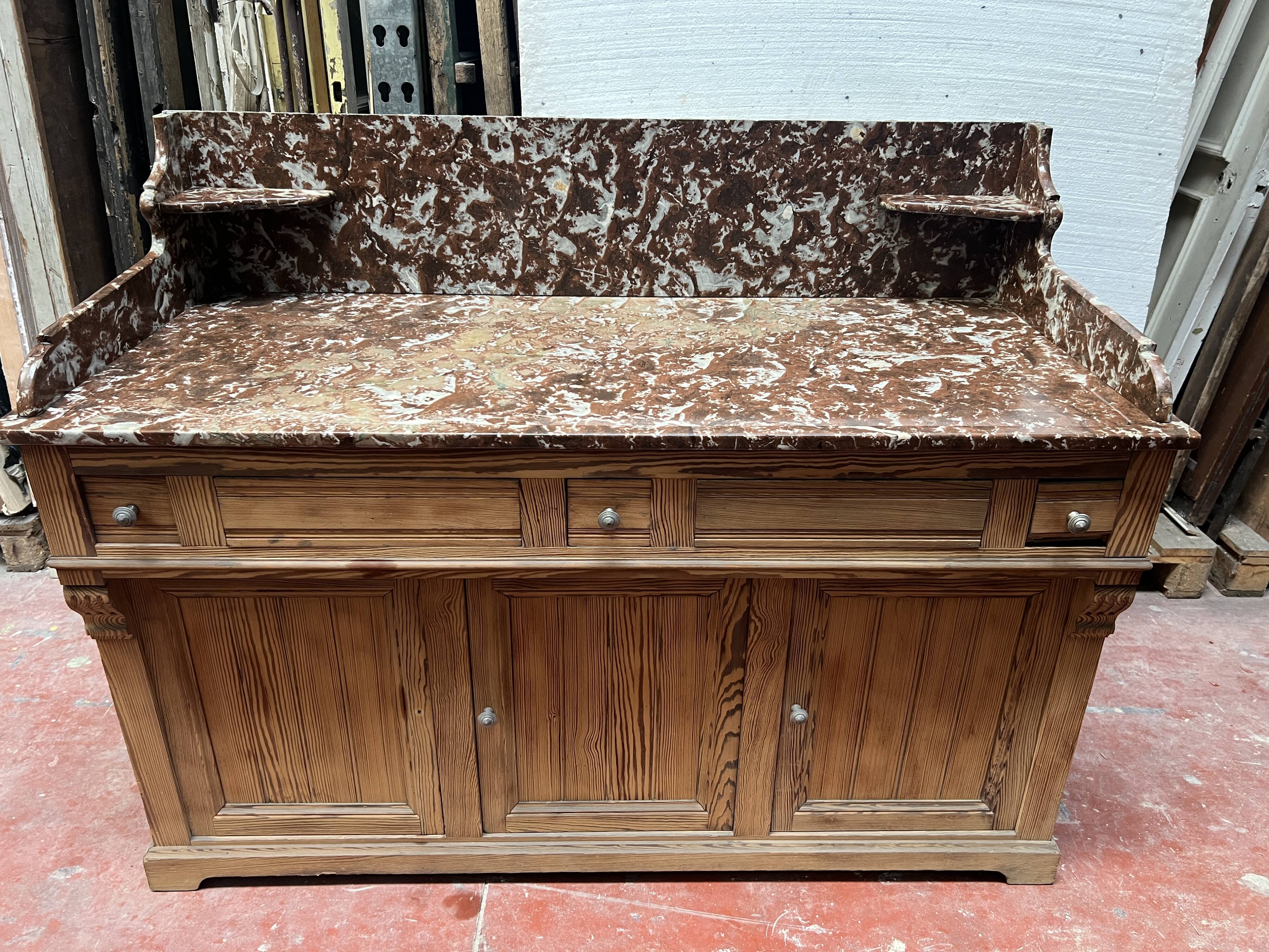 20th century solid fir washbasin unit